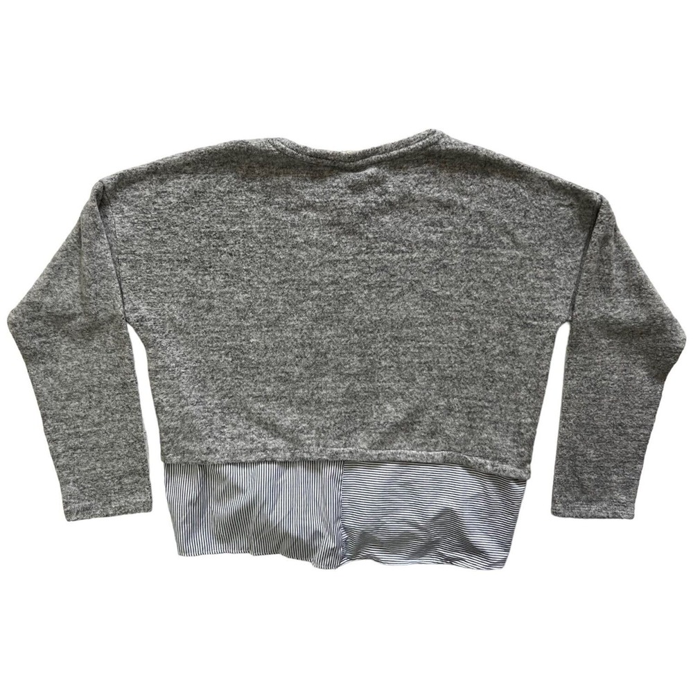 Zara Girls Casual Collection Heather Gray Fleece Shirt w/Layered Faux Blouse - Picture 2 of 9
